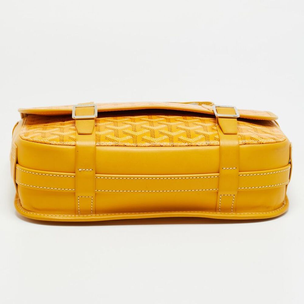 Goyard Belvedere Mm Yellow Goyardine Coated Canvas And Leather Saddle Bag - Picture 6 of 7